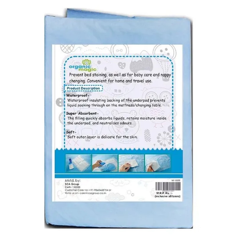 Organic Magic Disposable Underpads Sheets - Pack of 4 Sheets