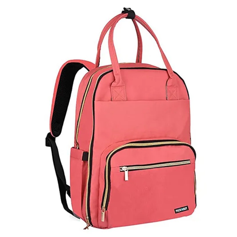 PACKNBUY Diaper Bag Backpack Multiuse Stylish Baby Bag with Two Front Pockets  - Red