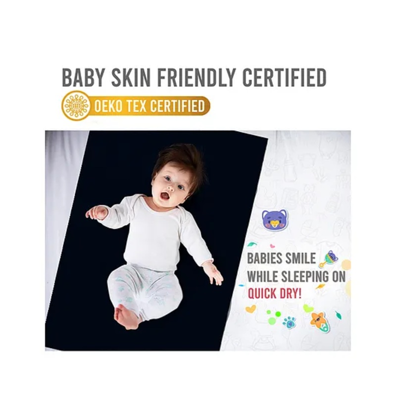 Quick Dry Medium Bed Protector - Navy Blue