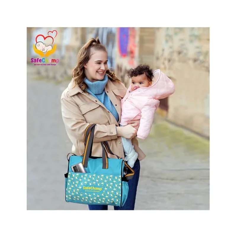 SafeChamp Chick Chick Multipurpose Diaper Bag Cum Mother Bag Diaper Bag - Blue