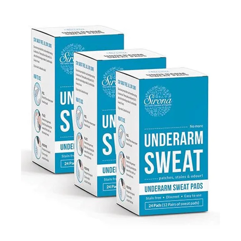 Sirona Under Arm Sweat Pads Pack of 3 - 24 Pads Each