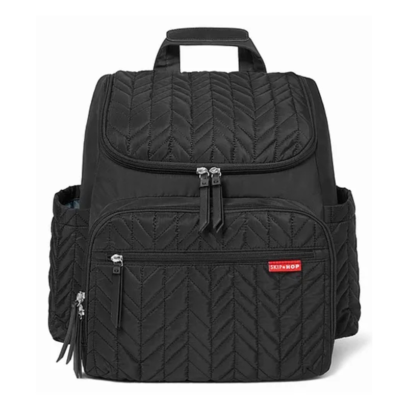 Skiphop Sip-to-Straw CupJet Diaper Backpack - Black