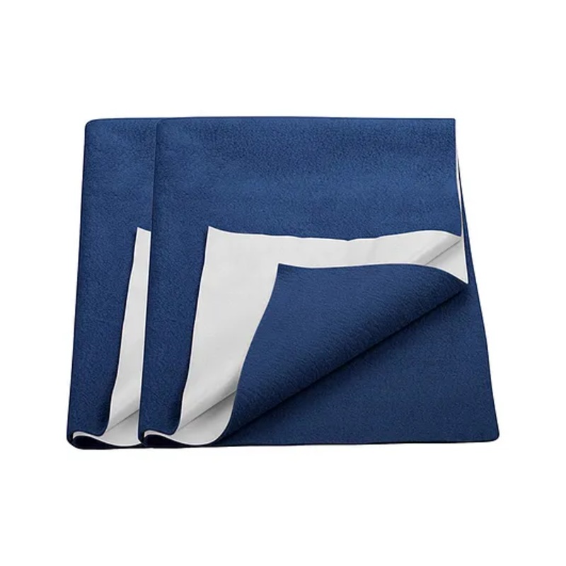 Trance Home Linen Supersoft Baby Dry Sheet Quick Dry Waterproof Sheet for Kids Pack of 2- Small, Navy Blue