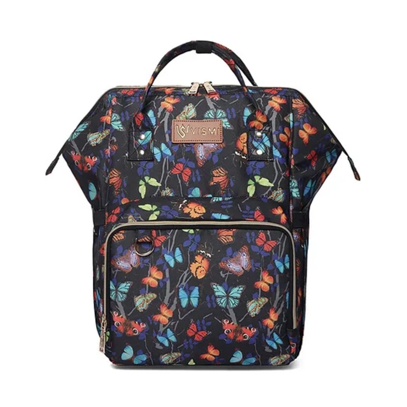 VISMIINTREND Diaper Bag Backpack-Baby Diaper Bags with Changing Station for Mom - Magical Butterfly