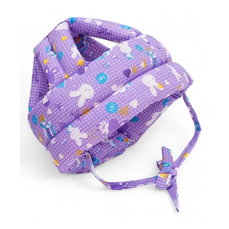 VOIDROP Baby Safety Cotton Helmet Toddler Head Protection Head Cushion Breathable Helmet - Bunny Print (Purple)