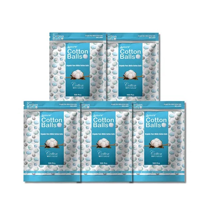 Assure Cotton Balls 100pc Pack of 5