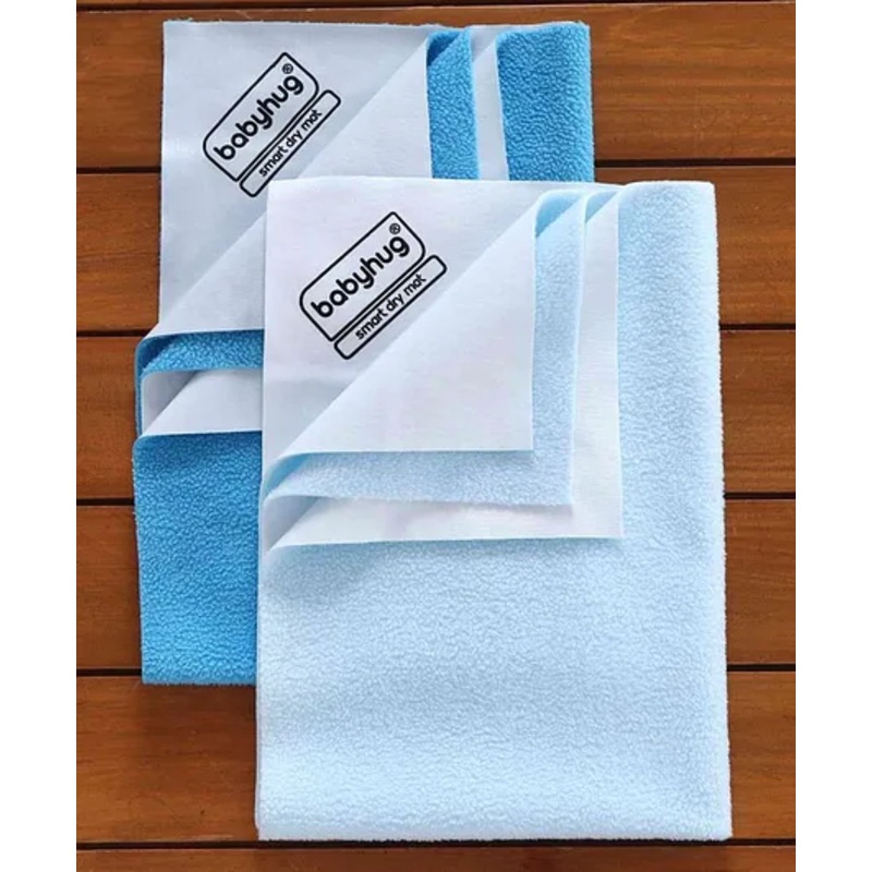 Babyhug Waterproof Bed Protector Sheet Pack of 2 Medium - Blue