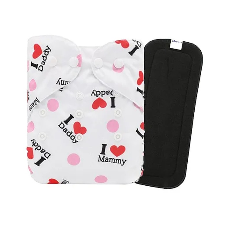 Babymoon Washable & Reusable Cloth Diaper Pocket with Insert - Pink