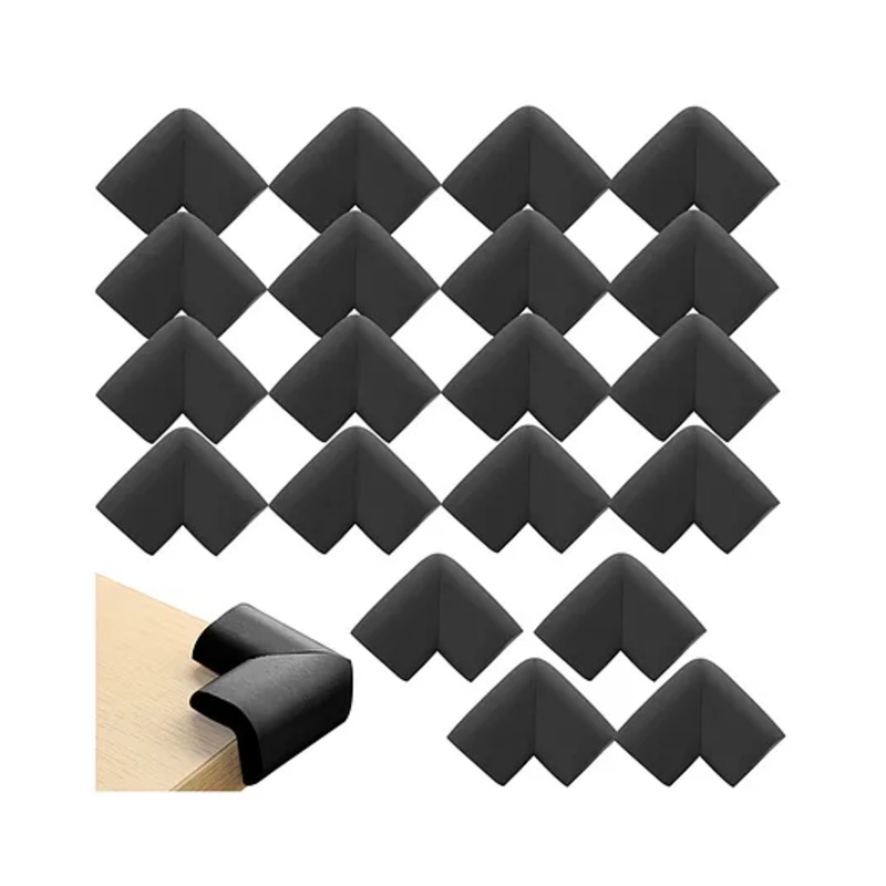 Bembika L Shaped Baby Safety Corner Protector Pack of 20 - Black