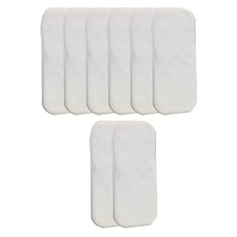 Chinmay Kids Baby Insert Pads Reusable Soft 5 Layers Inserts For Baby Cloth Diaper High Absorbing Washable Liners Set Of 8 - White