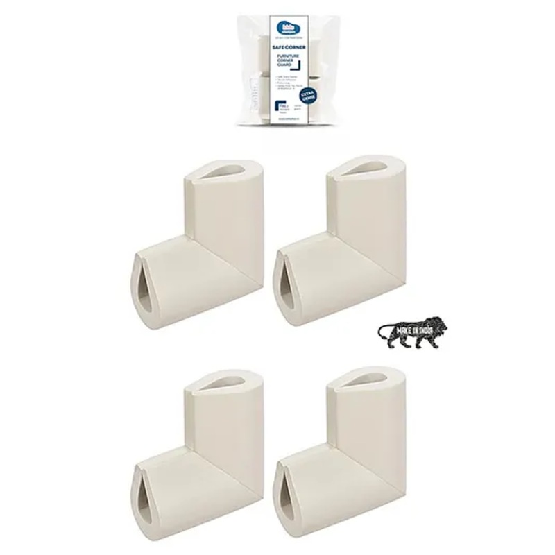 Kids Station U-Shaped Corner Protector Sharp Edge - Babyproof Foam Protectors for Sharp Corners - Cushion for Glass Table and Thin Table Tops - Child Proofing - Pack of 4 (Off-White)