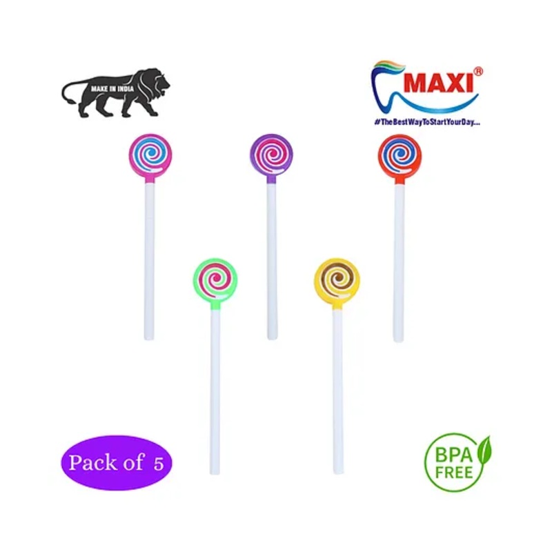 MAXI Lollipop Tongue Cleaner Pack of 5 - Multicolor
