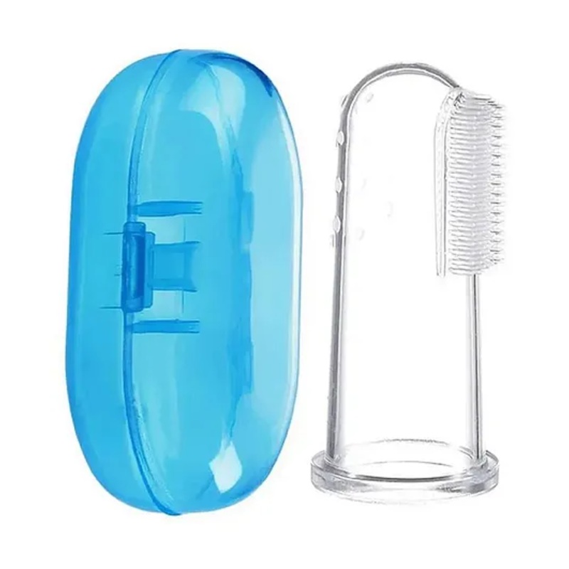 numum Baby Silicone Soft Bristles Finger Tooth Brush With Tongue Cleaner Back And Travel Protective Case Soft Baby Toothbrush For Babies Oral Hygienic Care (PINK,PINK) (Color and design may vary)