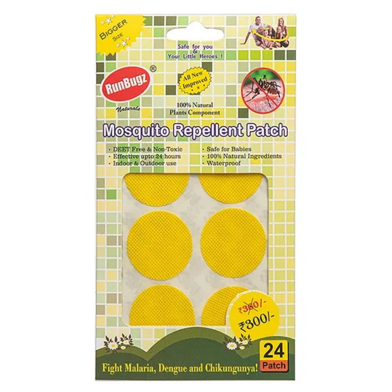 Runbugz Mosquito Repellent Patches - Plain (24) - Yellow