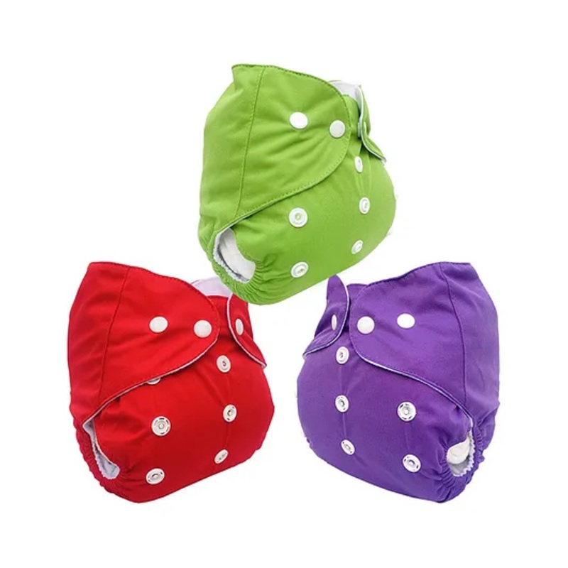 Sparkle Joy Free Size Reusable Cloth Diaper Without Insert Pack Of 3 - Multicolor