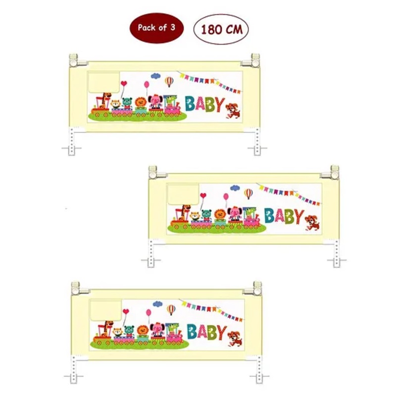 Syga 3 Pieces Baby Bed Rail 1.8 Meters - Cream