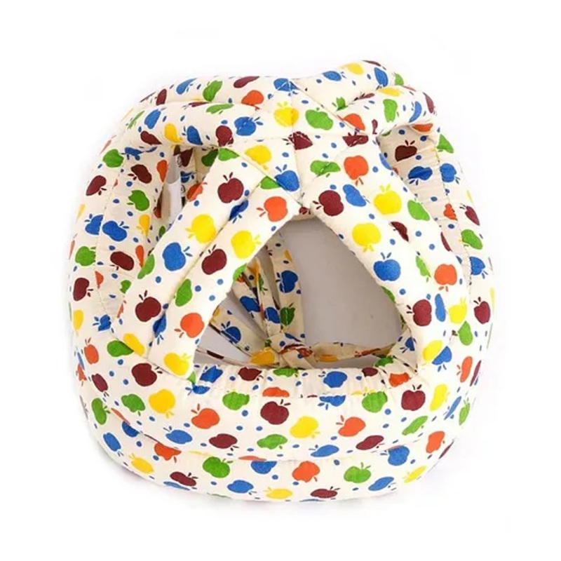 Syga Adjustable Cushioned Baby Safety Helmet Apple Print - Multicolor