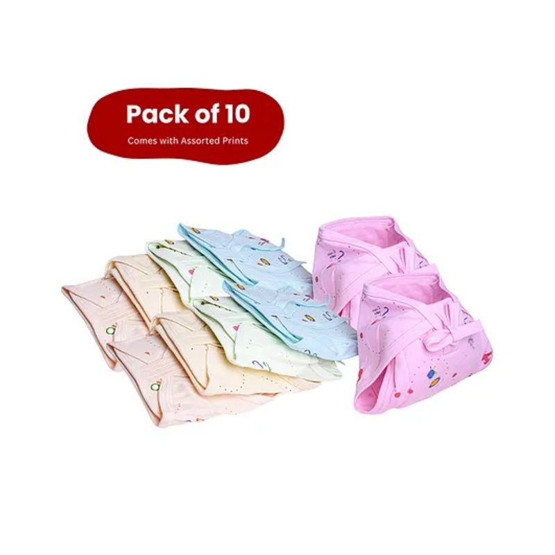 The Little Lookers Reusable Cloth Diaper Pack Of 10 - Multicolor