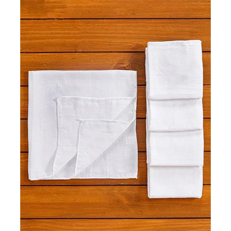 Tinycare Cloth Square Nappy Medium White - Set Of 5