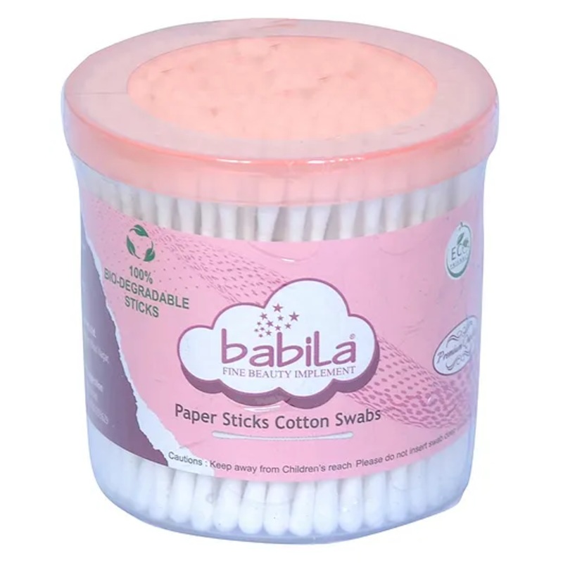 Babila Cotton Ear Buds & multifunctional cotton swab stick-100 PCS  White