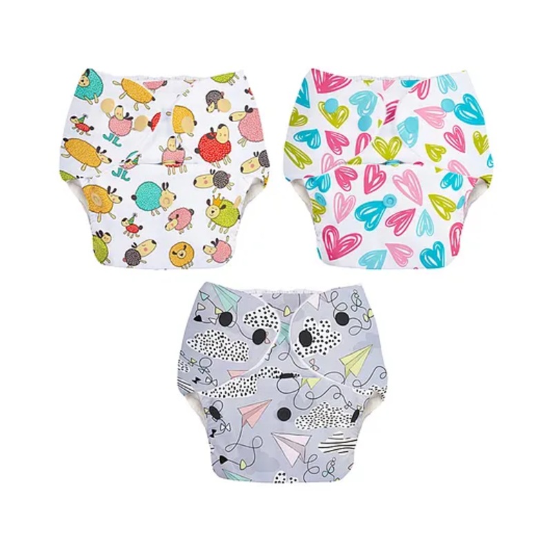BASIC SuperBottoms Reusable Cloth Diaper for babies 0-3 Years | Freesize Adjustable, Washable and Reusable Cloth Diaper for babies | Outer Shell only | (No inserts included) - Pack of 3