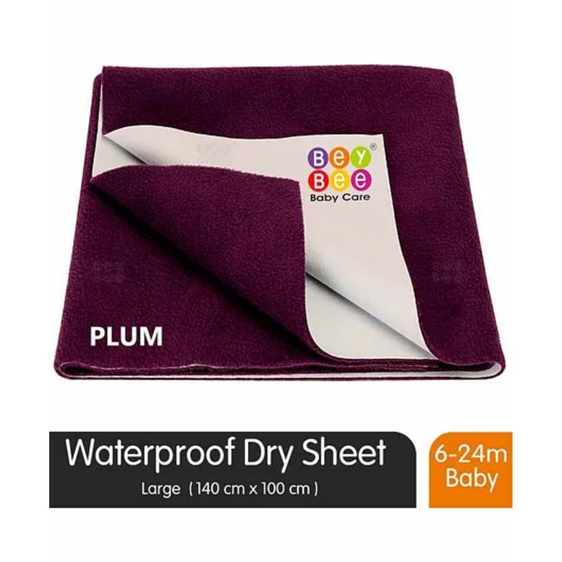 BeyBee Waterproof Bed Protector Baby Care Sheet, Large - Plum