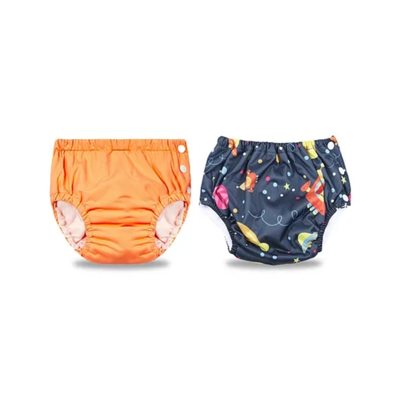 Chinmay Kids Reusable Swimwear Diaper - Orange and Dark Blue