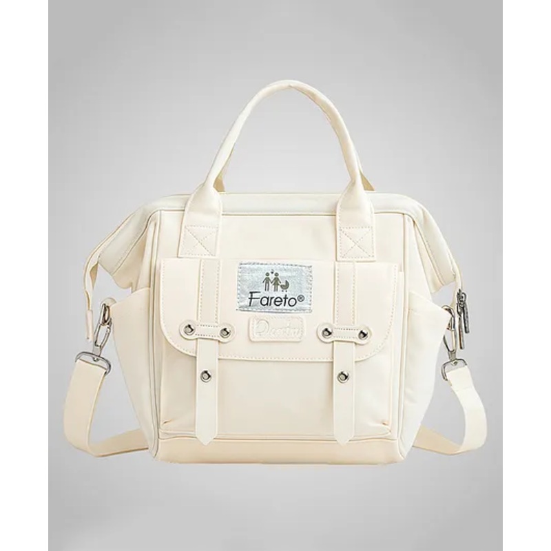 Fareto Premium Quality Diaper Bag for Mother, Multipurpose Stylish Diaper Bag - Off White