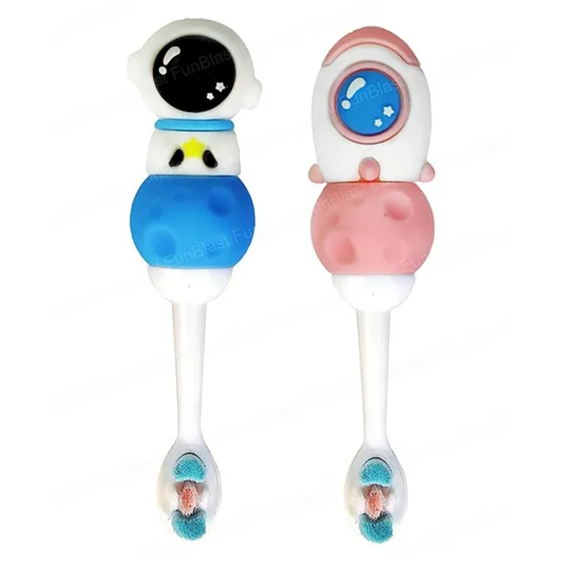 FunBlast Space Astronaut Design Toothbrush for Kids - Pack of 2 Random Color & Design