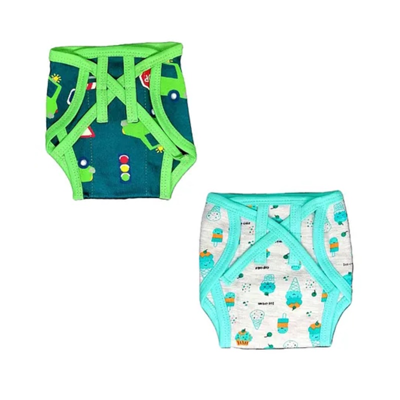 Kindermum Combo Of 2 Nappies Transport Small - Green Blue