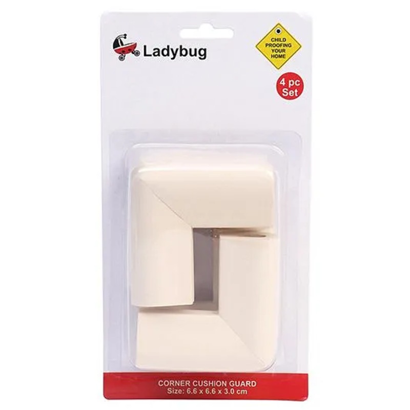 Ladybug U Shape Super Soft Corner Guard White - Pack Of 4