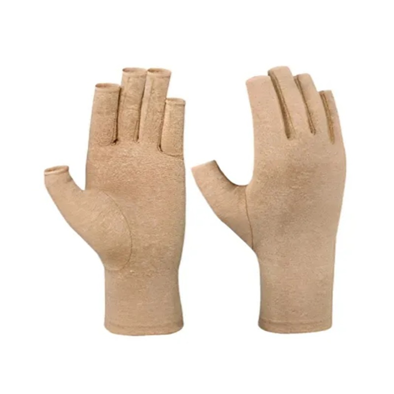 MOMISY Arthritis Finger Less Compression Small Gloves - Khaki