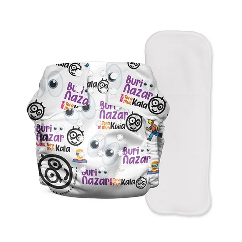 Mother Sparsh Baby Nappers No Evil Eye Cloth Diaper Free Size - Multicolour