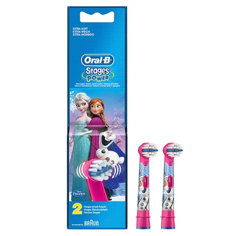 Oral-B Kids Electric Rechargeable Frozen Toothbrush Heads Pack of 2 (Print and Color May Vary)