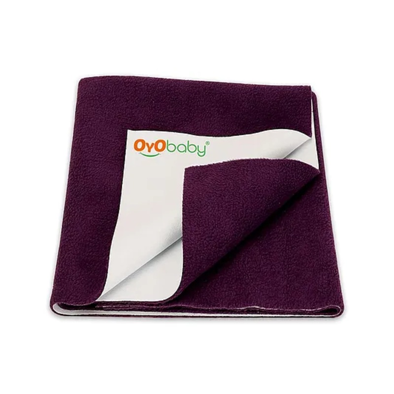 OYO BABY Waterproof Instant Dry Sheet Baby Bed Protector Extra Absorbent Crib Sheet Double Bed Size  - Purple