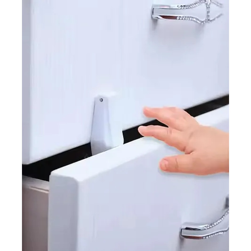 Safe-O-Kid Finger Injury Safety  Auto Mechanism Drawer & Door Lock (White, Pack of 8)