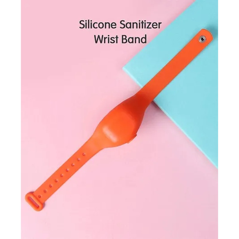 Silicone Sanitizer Refillable Wrist Band - Orange