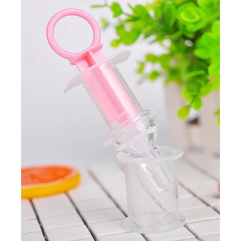 The Cheeky Kidzz Multi-Functional Baby Smart Medicine Needle Feeder Squeeze Medicine Dropper (PINK)