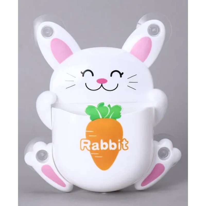 Toothbrush Holder Rabbit Design and Print - White