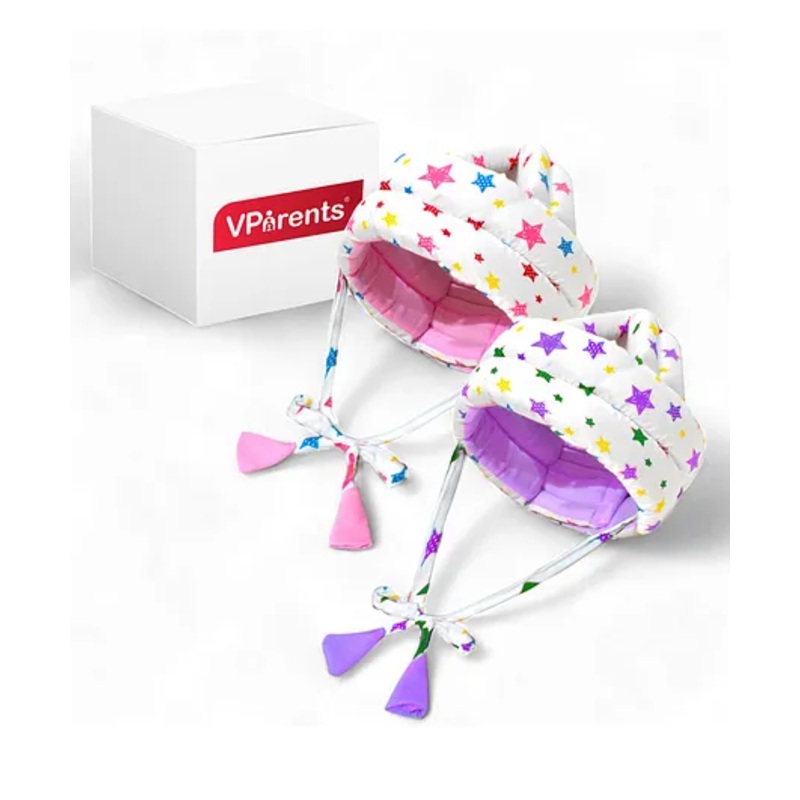 Vparents Joy Baby Head Protector for Safety with Proper Air Ventilation & Corner Guard Protection Pack of 2 - Pink and Purple