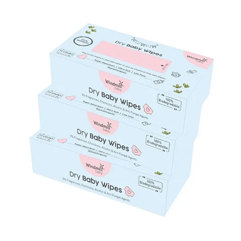 Windmill baby Natural Dry Baby Wipes, 216 count