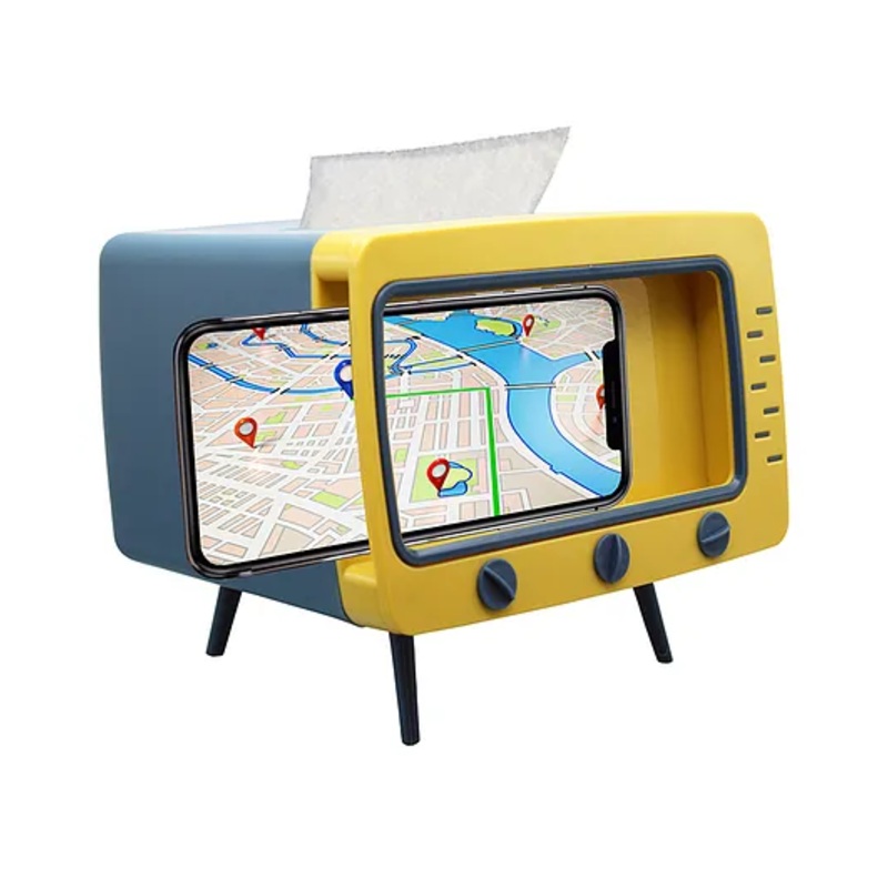 Amour TV Shaped Tissue Box - Yellow Blue
