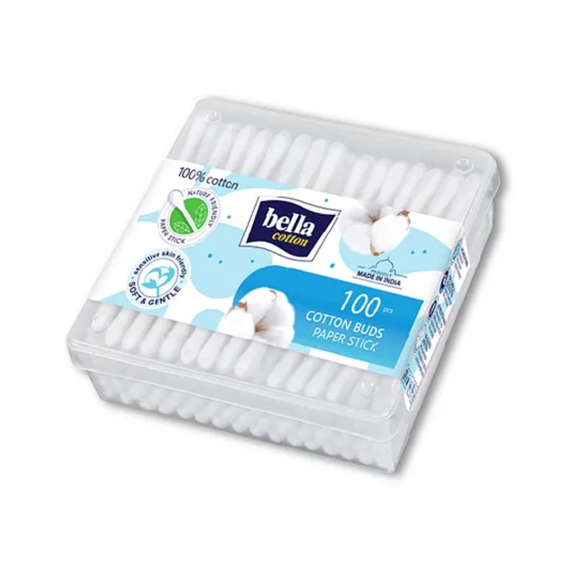 Bella Cotton Buds Box Paper Stick - 100 Pieces