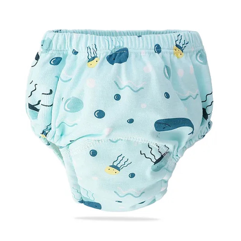Bembika Babies Cotton Potty Training Pant Underwater World Print Medium - Multicolor