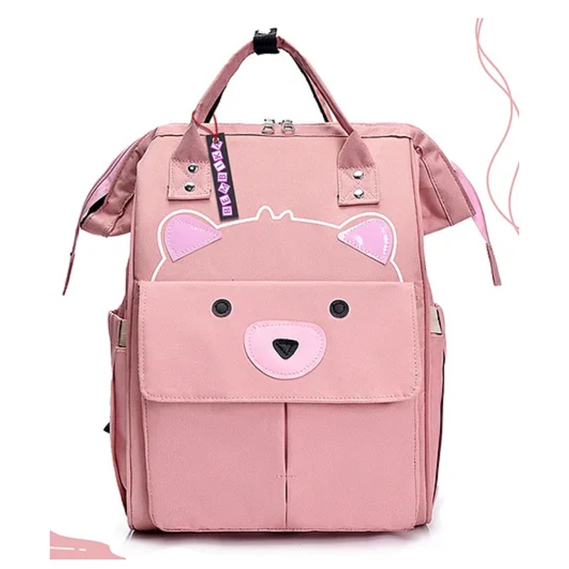Bembika Multipurpose Backpack Style Diaper Bag - Bear Peach