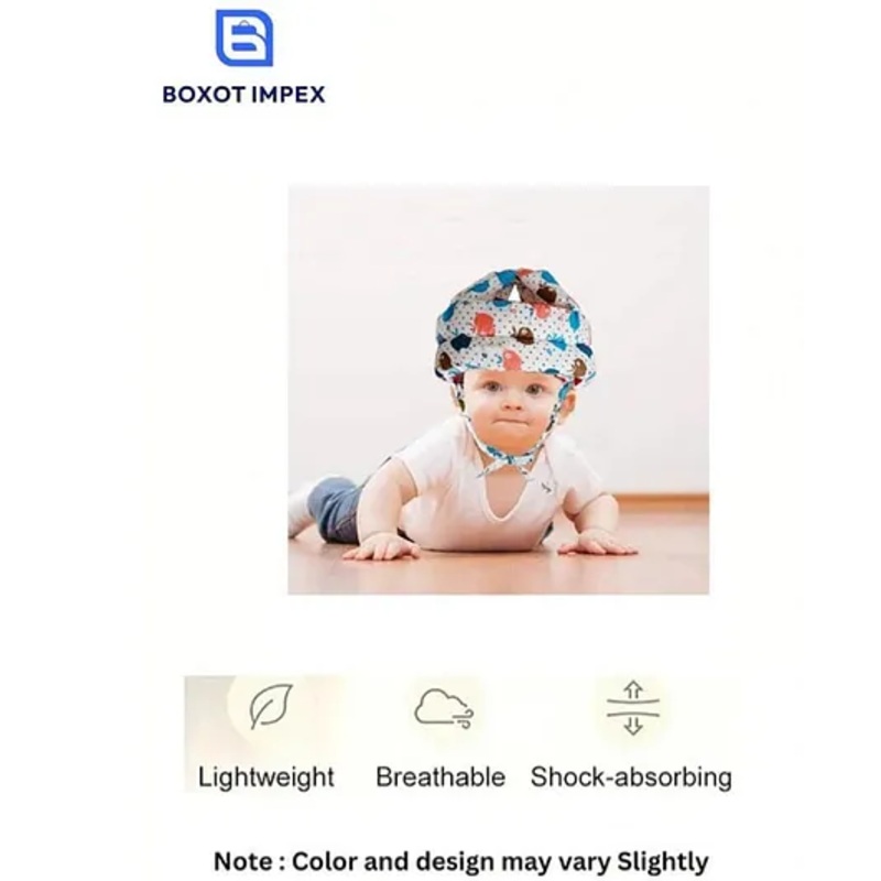 BOXOT IMPEX Adjustable Cushioned Baby Safety Helmet (color may vary) Pink Dotted