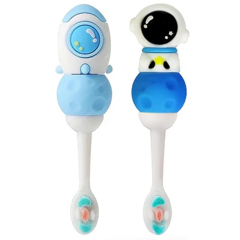 Bunie Cute Space Design Toothbrush for Kids Boys (Pack of 2 - Random Design)