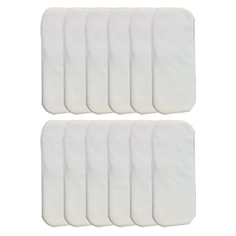 Chinmay Kids Baby Insert Pads Reusable Soft 5 Layers Inserts For Baby Cloth Diaper High Absorbing Washable Liners Set Of 12 - White