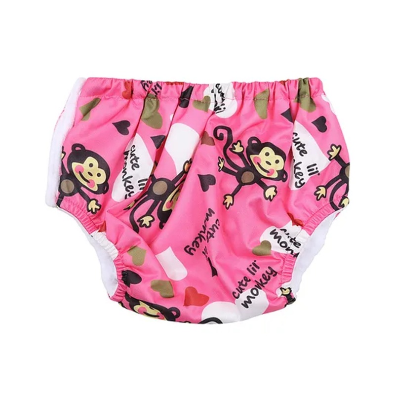 Chinmay Kids Baby Swim Diaper Waterproof Reusable Leakproof Adjustable Boys Girls Swimsuit Pink Mankey