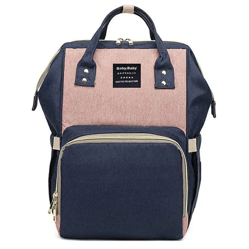 House of Quirk Diaper Bag Maternity Backpack -  Dark  Blue & Pink